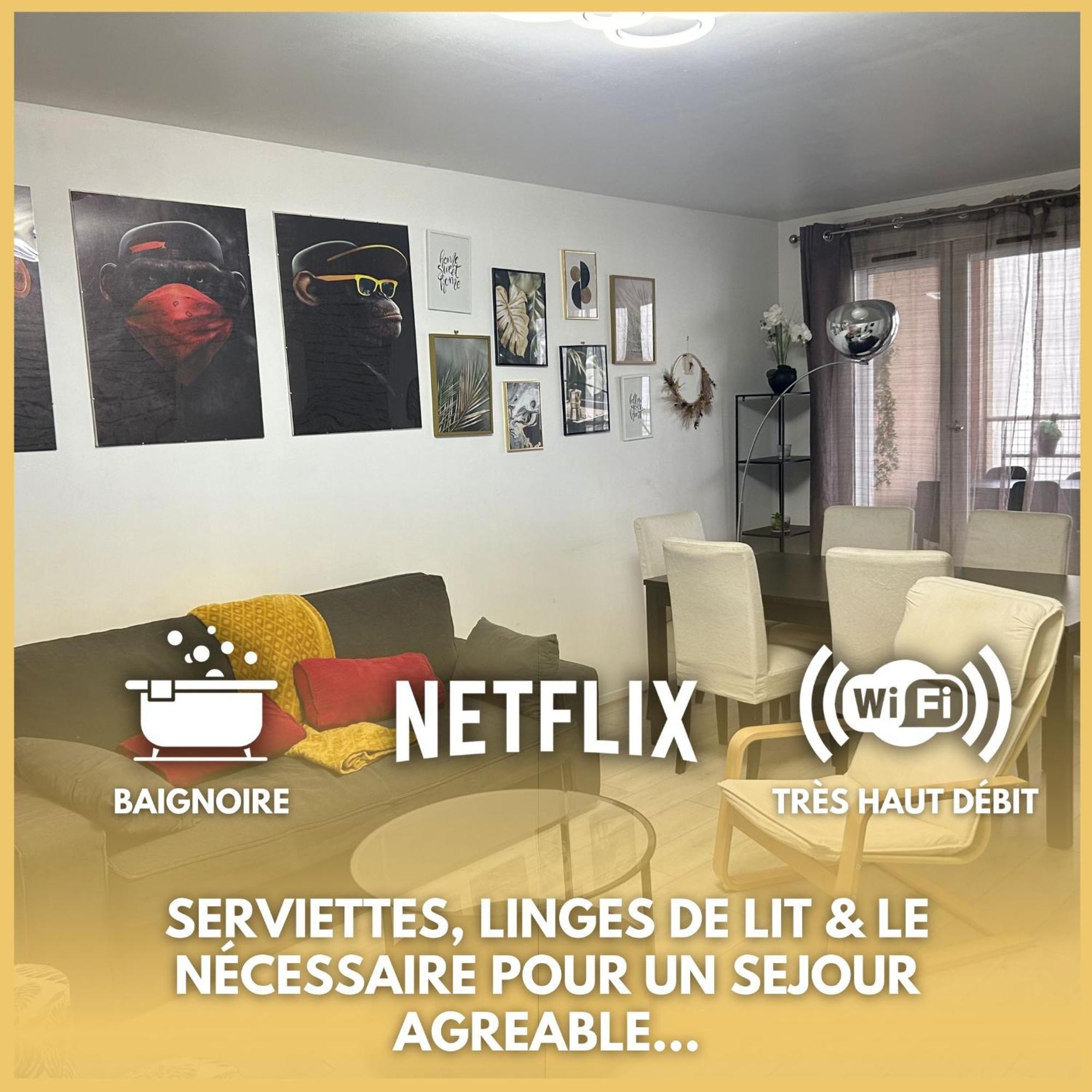 Appartement - Proche Rer - 2 Chambres & 4 Lits Double - Paris Orly Courcouronnes Bagian luar foto